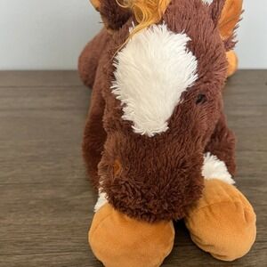 Goffa International Floppy Brown White and Gold Shaggy Horse Plush 18"
